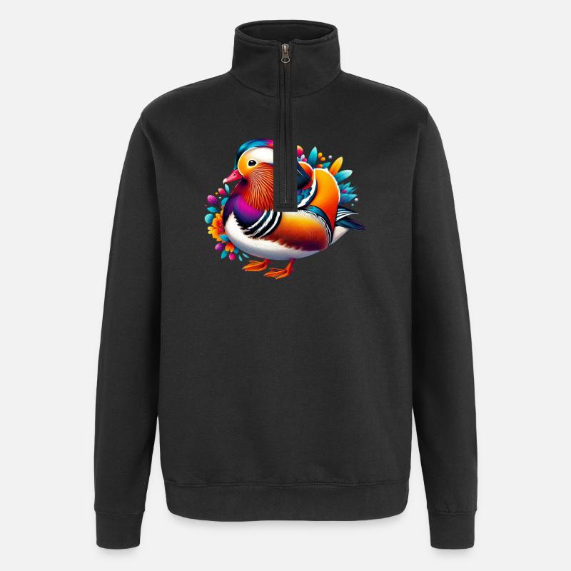 Mandarinente - Quarter-Zip-Sweatshirt - Schwarz