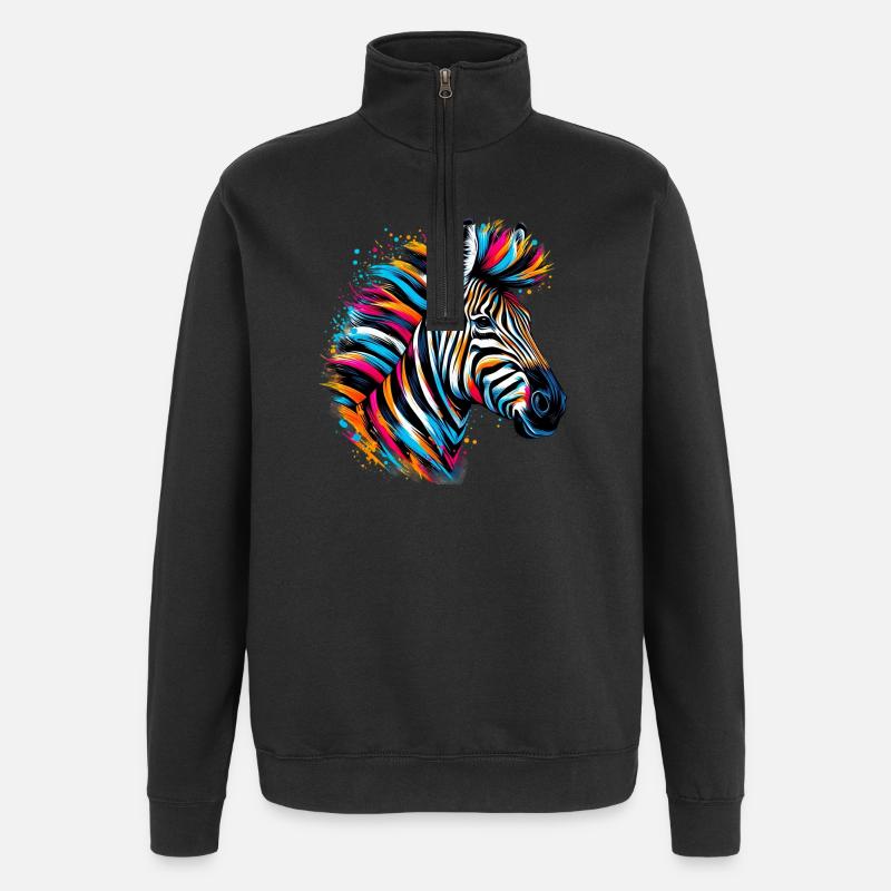 Zèbre - Sweat à zip 1/4 - noir