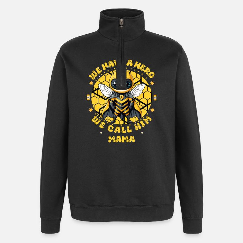 Bees also have heroes - Quarter-Zip Sweatshirt - black