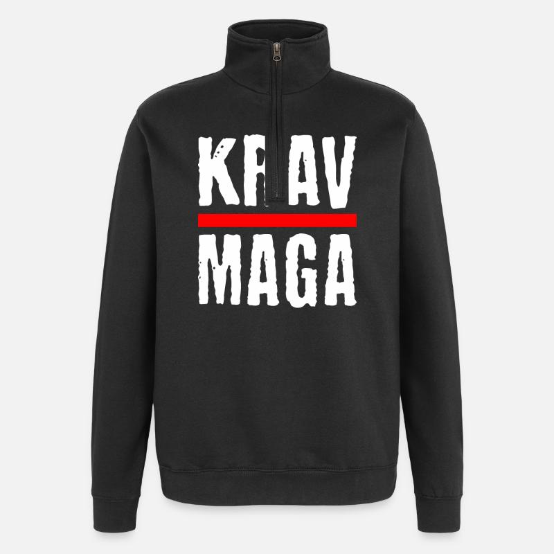 Cool Krav Maga Design - Autodéfense - Sweat à zip 1/4 - noir