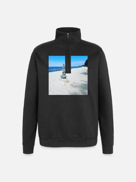 JensJensen - Quarter-Zip-Sweatshirt - Schwarz