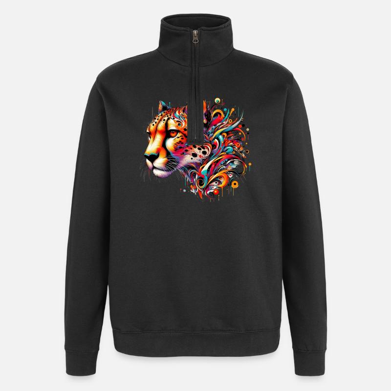 Guépard - Sweat à zip 1/4 - noir