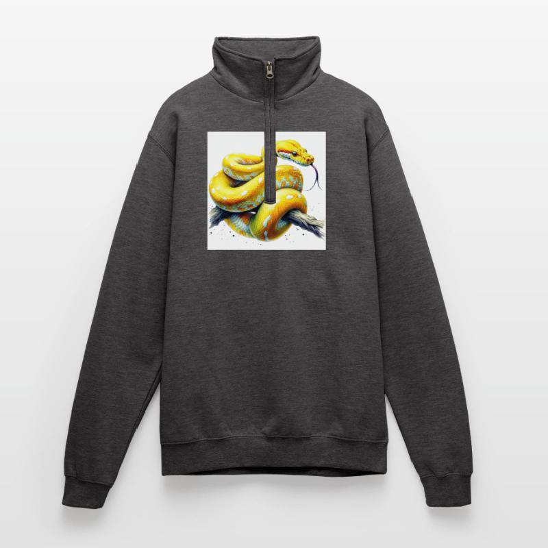 Gelbe Python Quarter-Zip-Sweatshirt