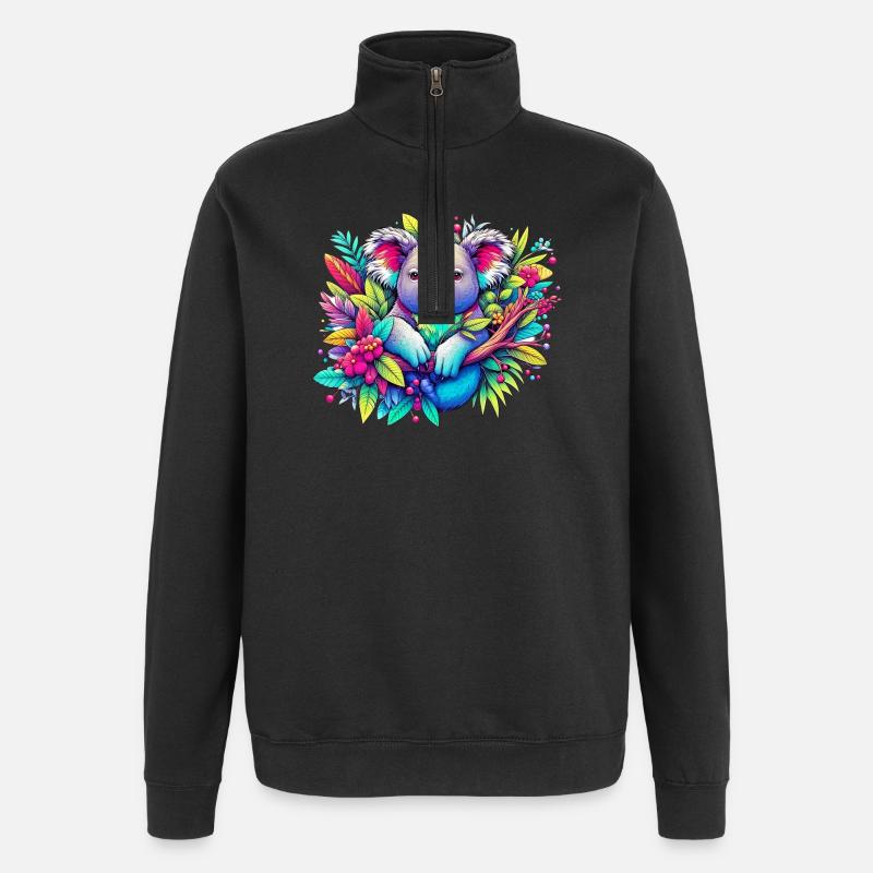 Koala - Quarter-Zip-Sweatshirt - Schwarz