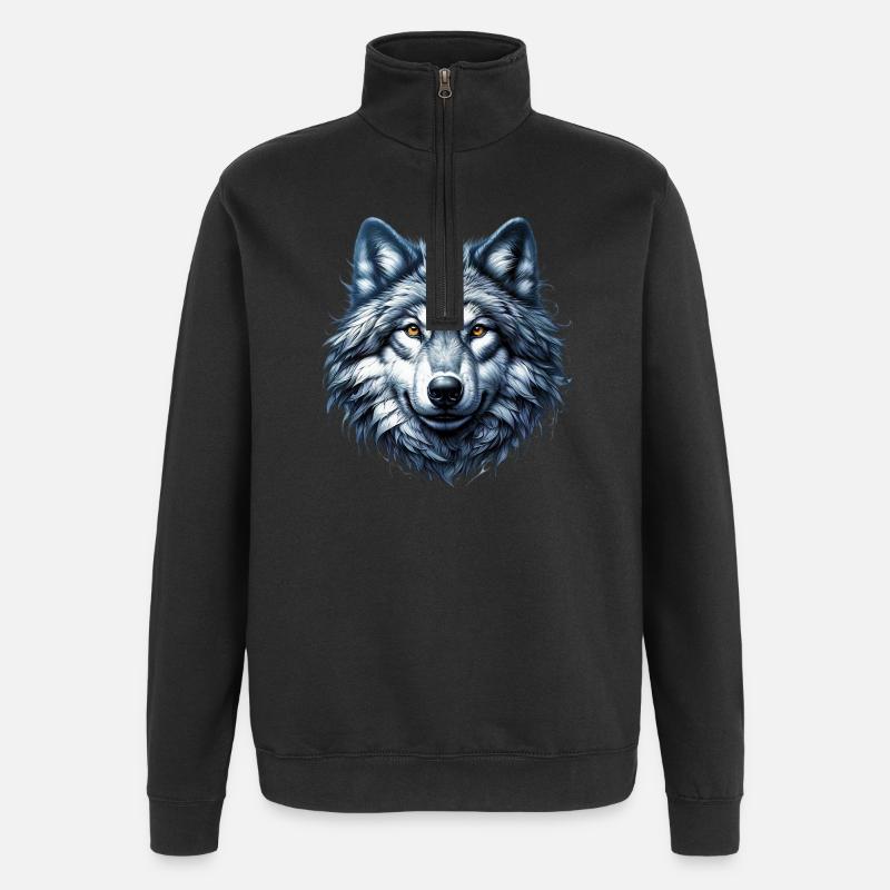 Loup - Sweat à zip 1/4 - noir
