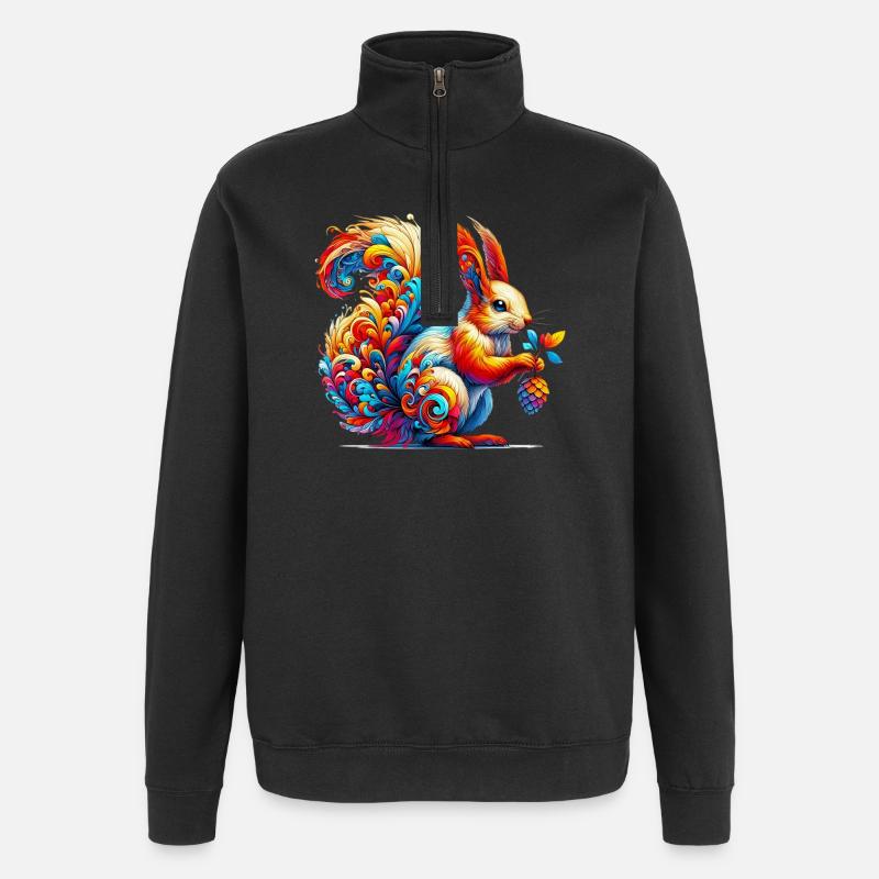 Squirrel - Quarter-Zip Sweatshirt - black