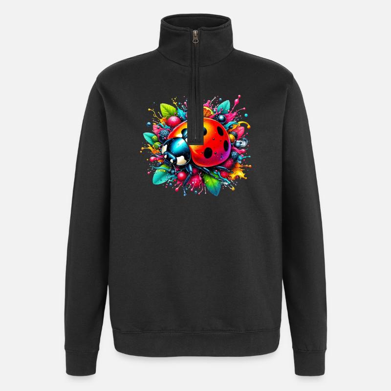 Marienkäfer - Quarter-Zip-Sweatshirt - Schwarz