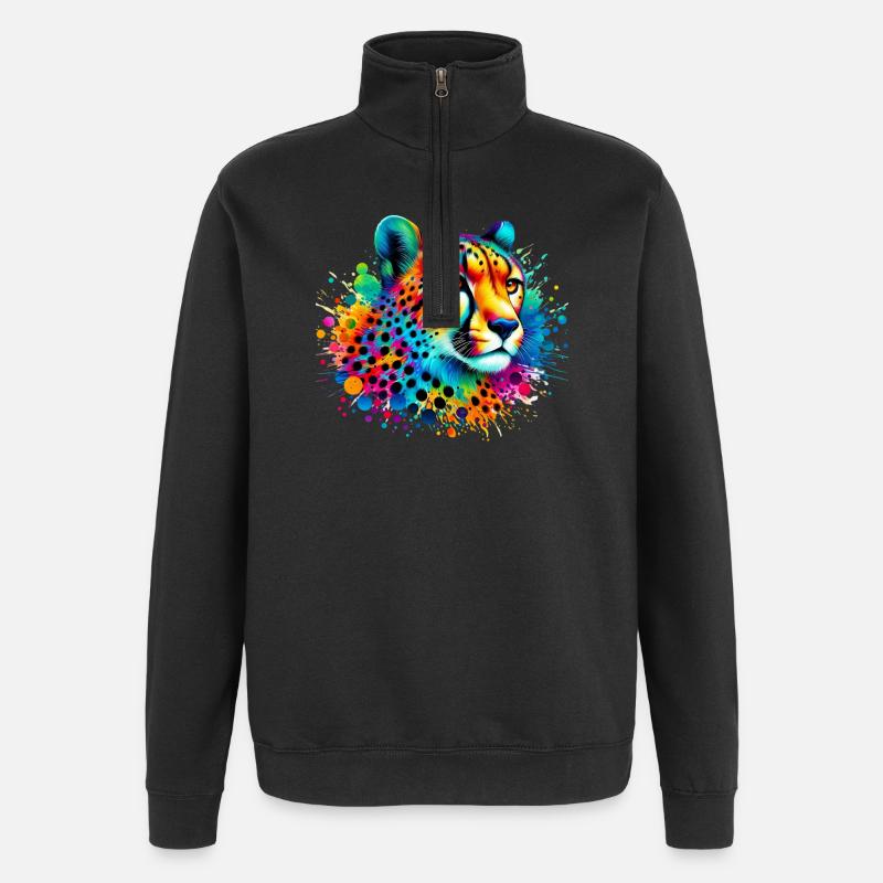 Gepard - Quarter-Zip-Sweatshirt - Schwarz