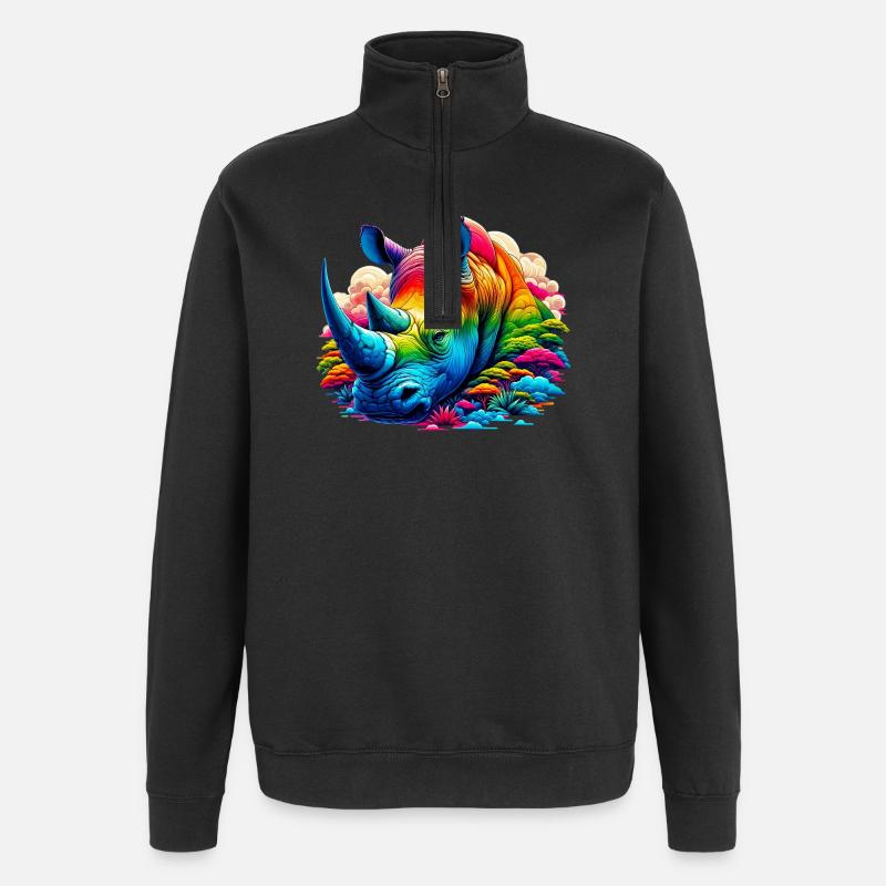 Nashorn - Quarter-Zip-Sweatshirt - Schwarz
