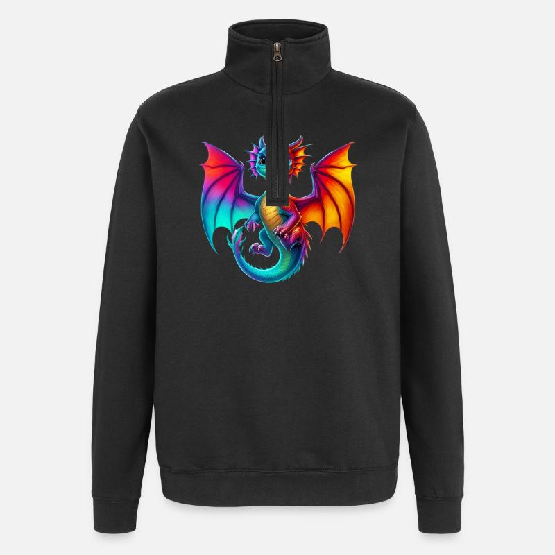 Dragon - Sweat à zip 1/4 - noir