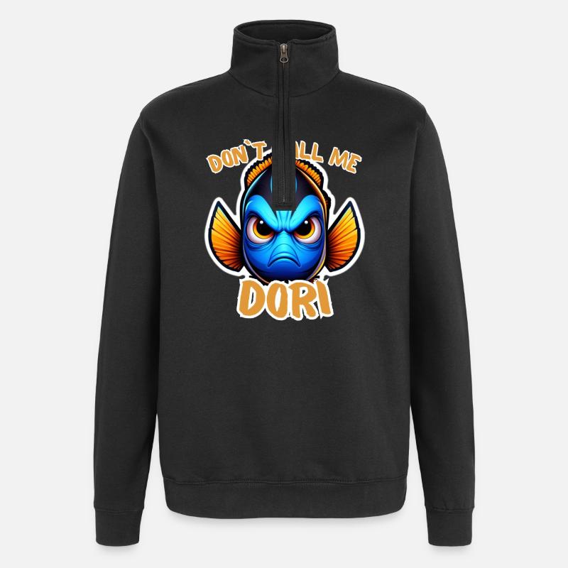 Wütende Dori - Quarter-Zip-Sweatshirt - Schwarz