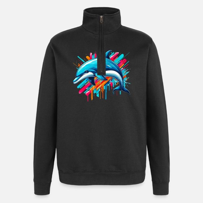 Dauphin - Sweat à zip 1/4 - noir