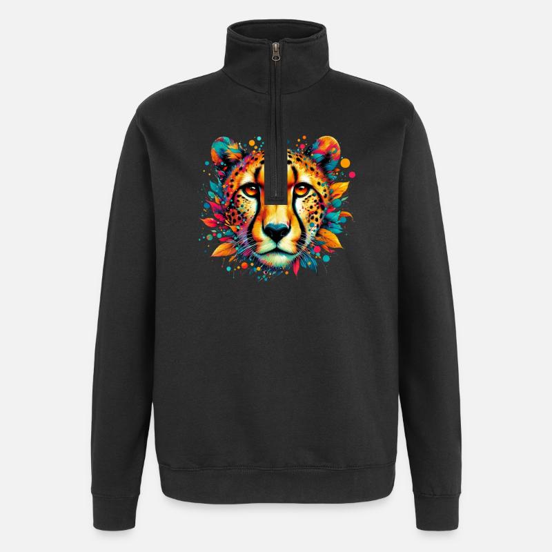 Gepard - Quarter-Zip-Sweatshirt - Schwarz