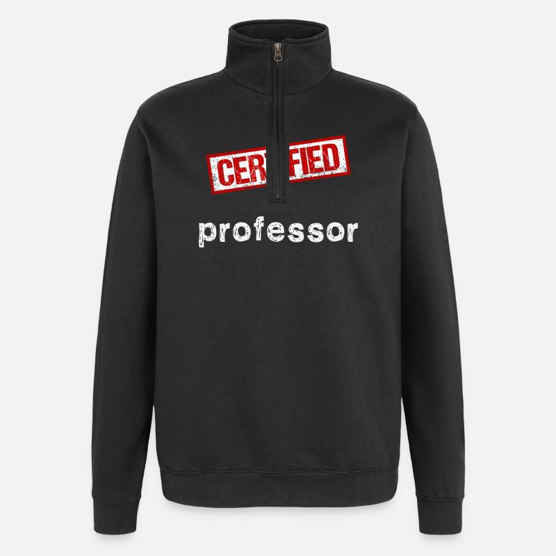 Professor - Quarter-Zip-Sweatshirt - Schwarz