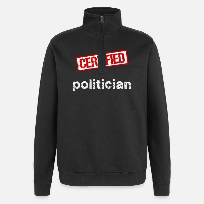 Politiker - Quarter-Zip-Sweatshirt - Schwarz