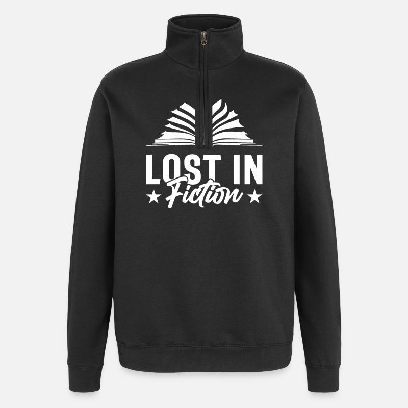 PERDU DANS LA FICTION - Sweat à zip 1/4 - noir