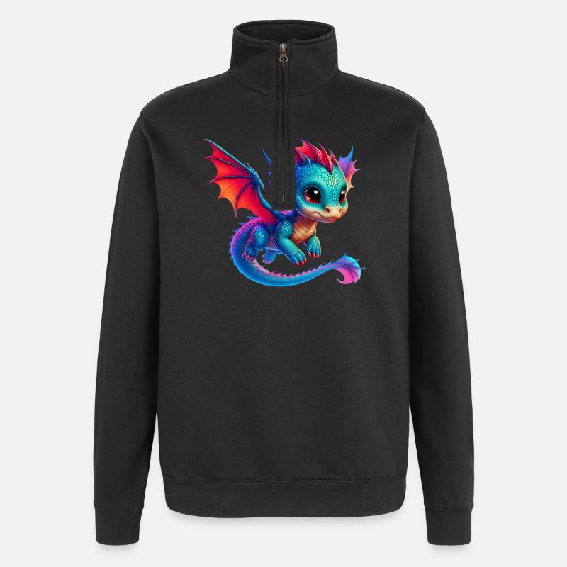 Dragon - Quarter-Zip Sweatshirt - black