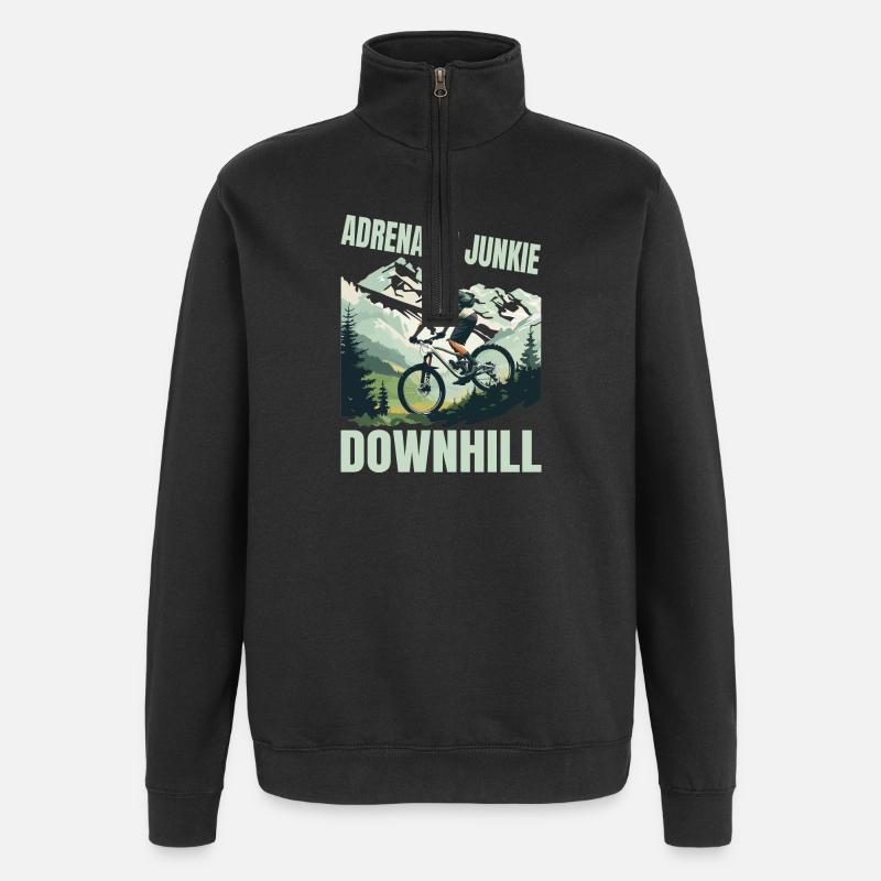 Adrenalin Junkie - MTB Downhill - Quarter-Zip-Sweatshirt - Schwarz