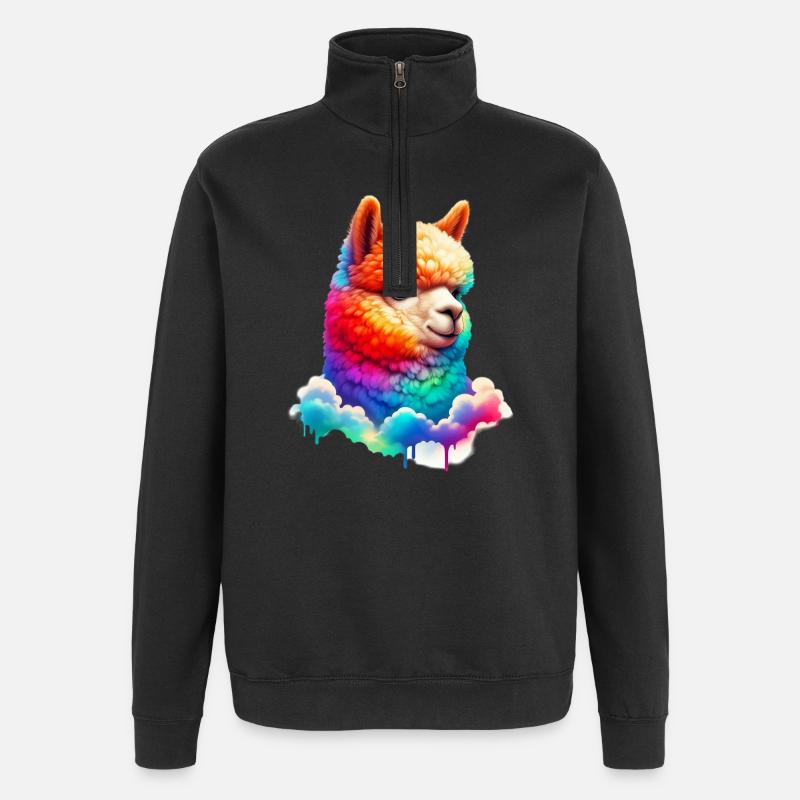 Alpaka - Quarter-Zip-Sweatshirt - Schwarz