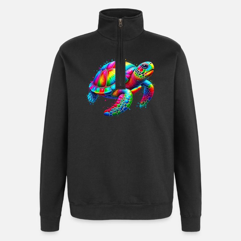 Tortue - Sweat à zip 1/4 - noir