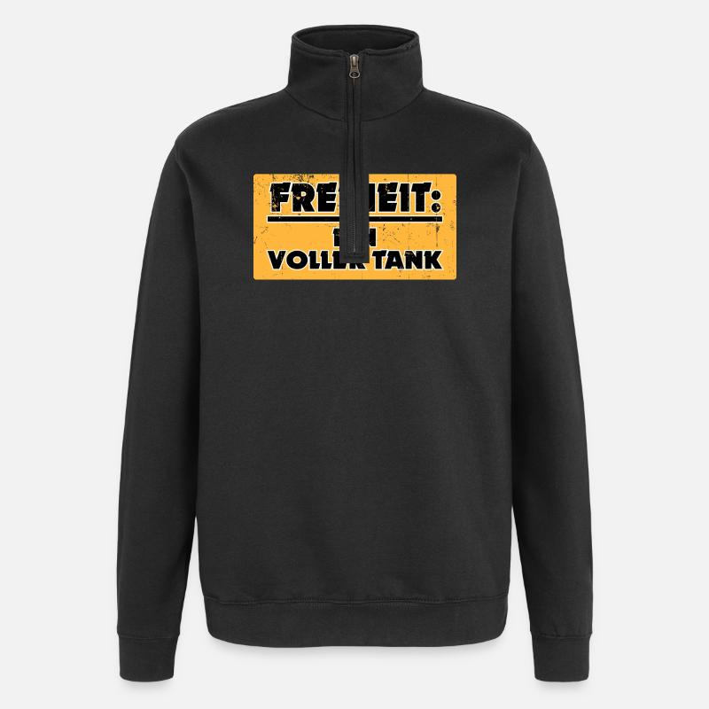 Electricity Electrical Energy Refueling Statement Gasoline - Quarter-Zip Sweatshirt - black