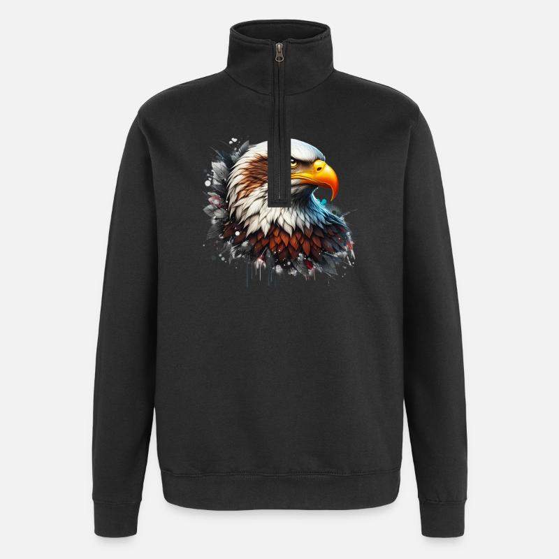 Adler - Quarter-Zip-Sweatshirt - Schwarz