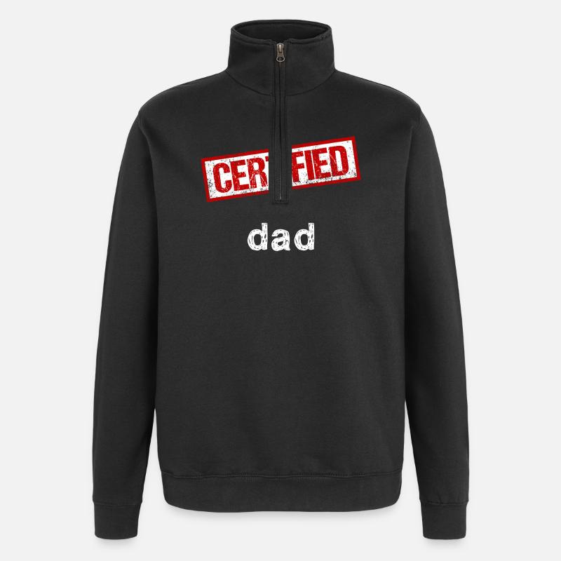 Papa - Quarter-Zip-Sweatshirt - Schwarz
