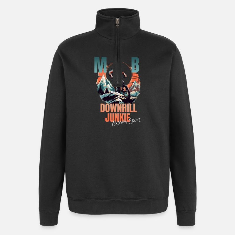 Downhill Junkie - Quarter-Zip-Sweatshirt - Schwarz
