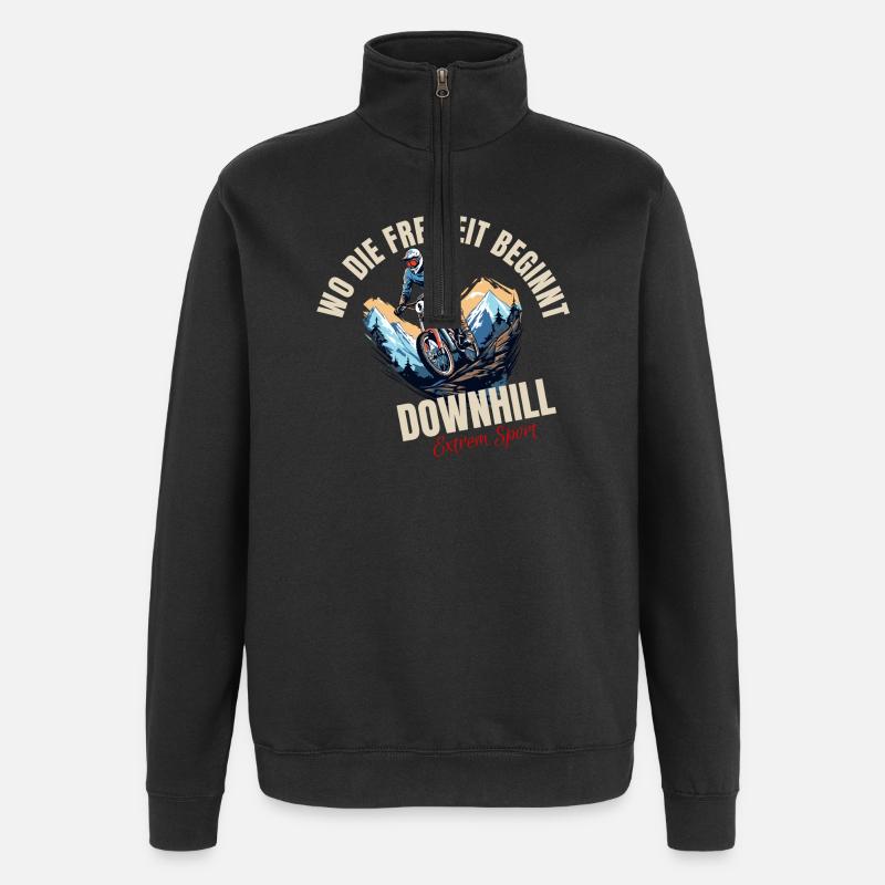 Downhill: Wo die Freiheit beginnt - Quarter-Zip-Sweatshirt - Schwarz