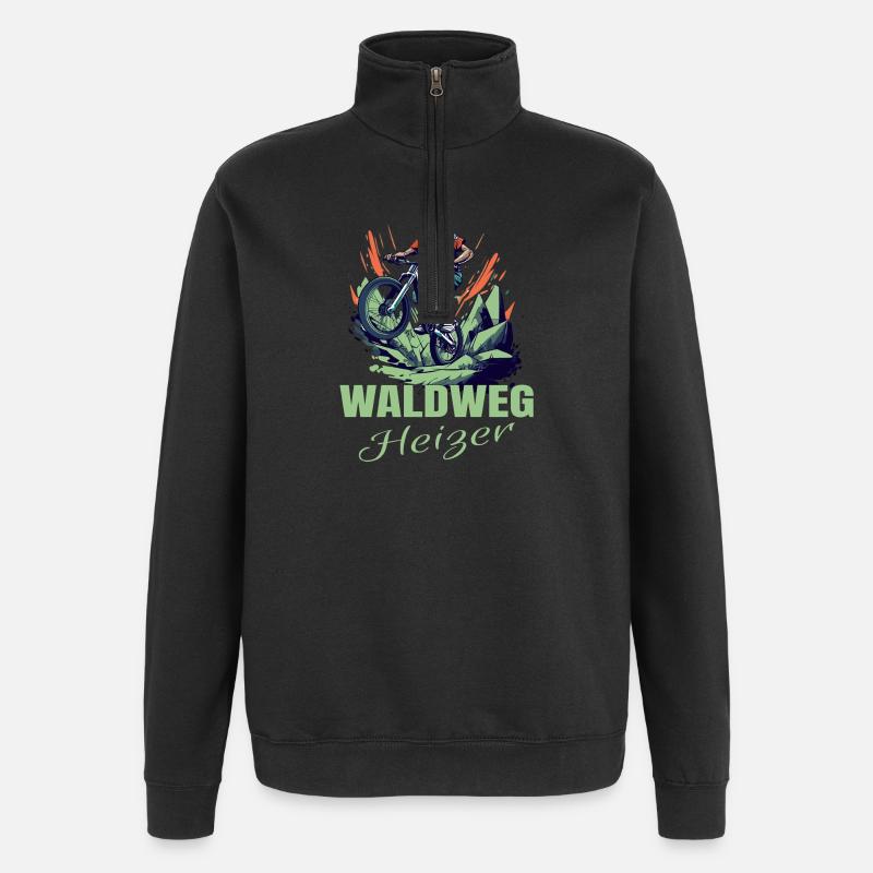 MTB: Waldweg Heizer - Quarter-Zip-Sweatshirt - Schwarz