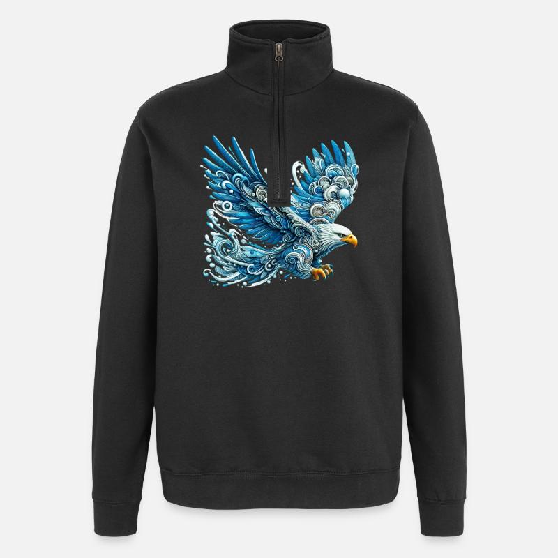 Eagle - Quarter-Zip Sweatshirt - black
