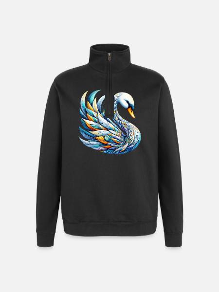 Swan - Quarter-Zip Sweatshirt - black