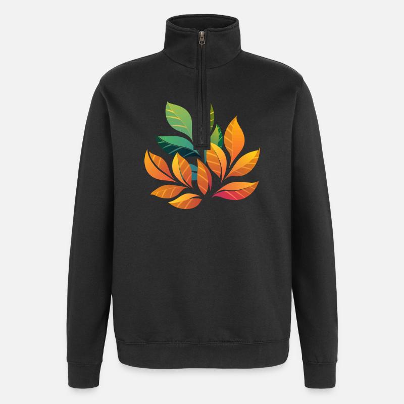 Design de Plante - Sweat à zip 1/4 - noir