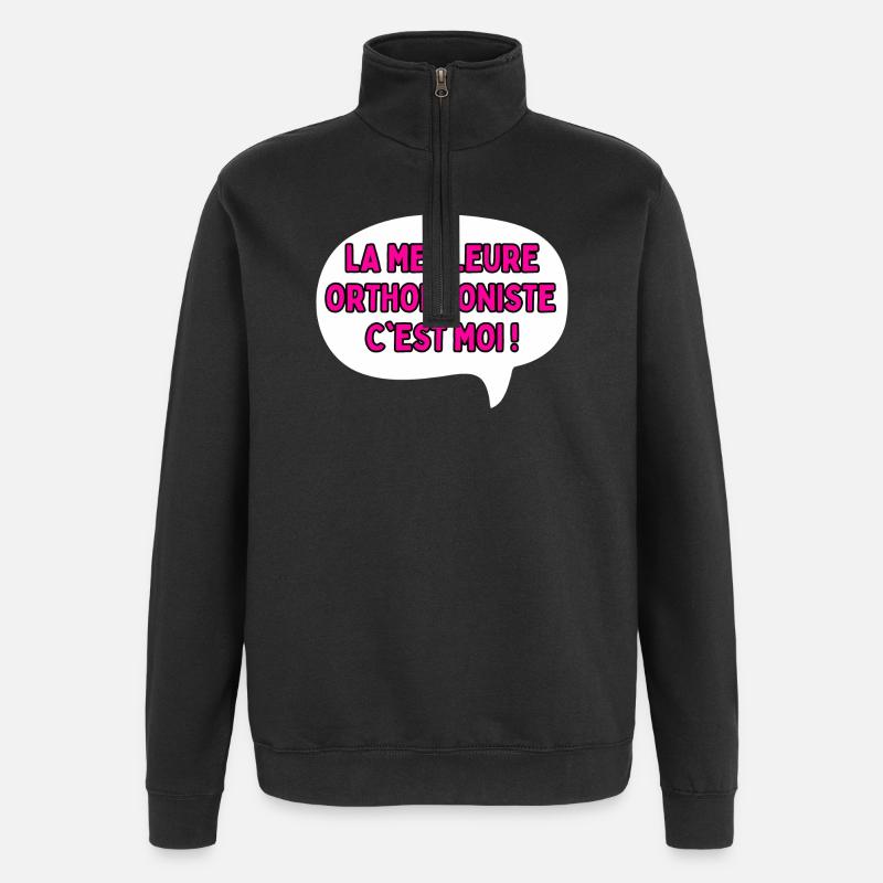 Geschenkidee für einen Logopäden - Quarter-Zip-Sweatshirt - Schwarz