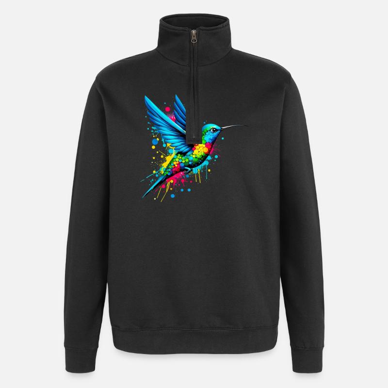 Kolibri - Quarter-Zip-Sweatshirt - Schwarz