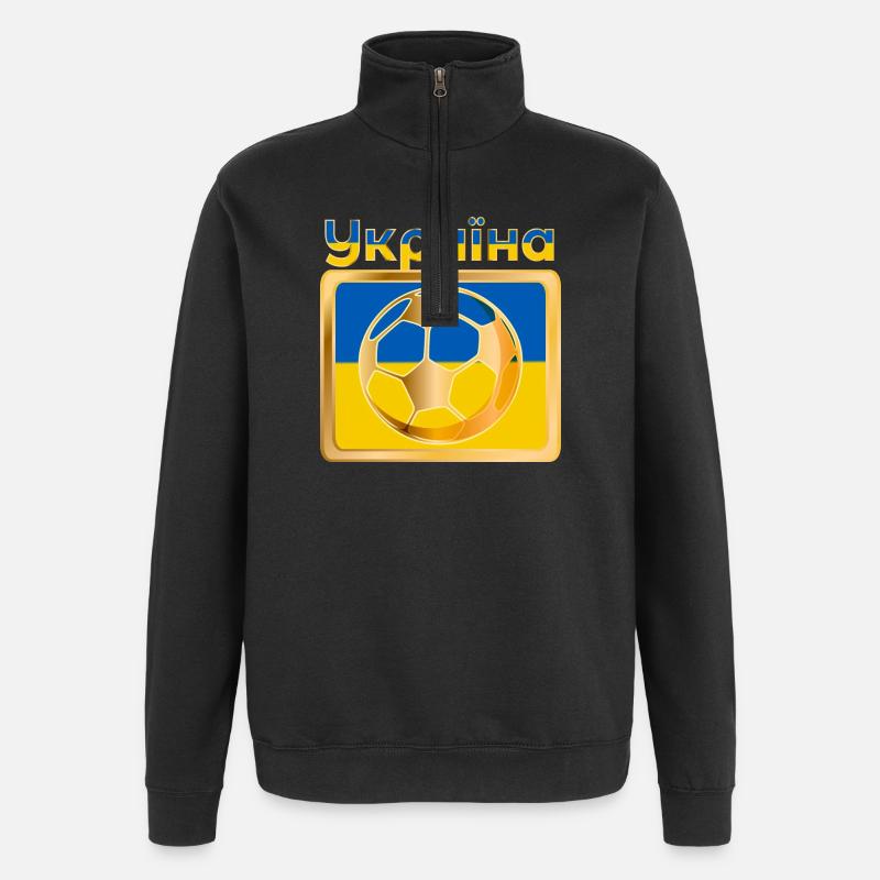 FUSSBALL UKRAINE Україна - Quarter-Zip-Sweatshirt - Schwarz
