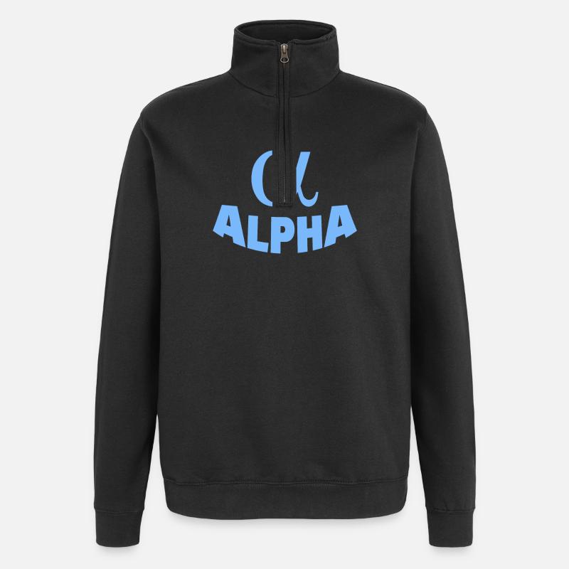 ALPHA - Sweat à zip 1/4 - noir