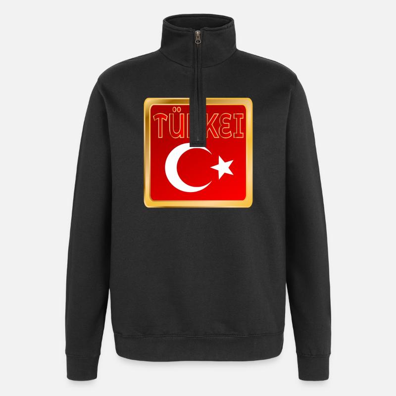 Türkei - Quarter-Zip-Sweatshirt - Schwarz