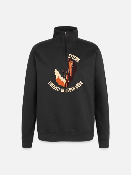 Freiheit in jeder Höhe - Quarter-Zip-Sweatshirt - Schwarz