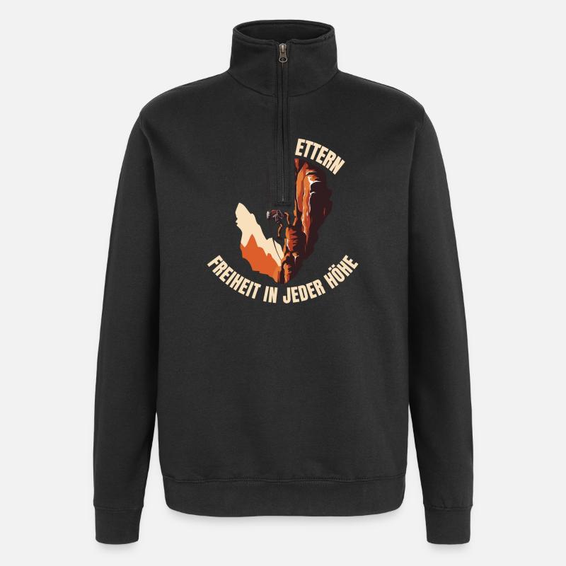 Freiheit in jeder Höhe - Quarter-Zip-Sweatshirt - Schwarz