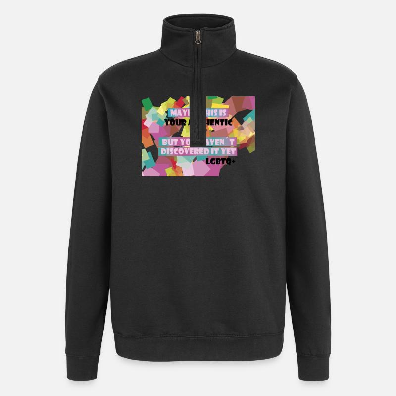 Qui suis-je ? LGBTQ+ ? - Sweat à zip 1/4 - noir