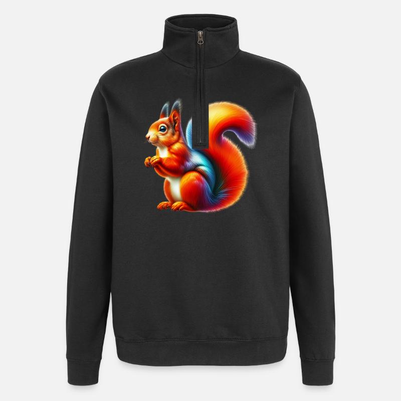 Écureuil - Sweat à zip 1/4 - noir