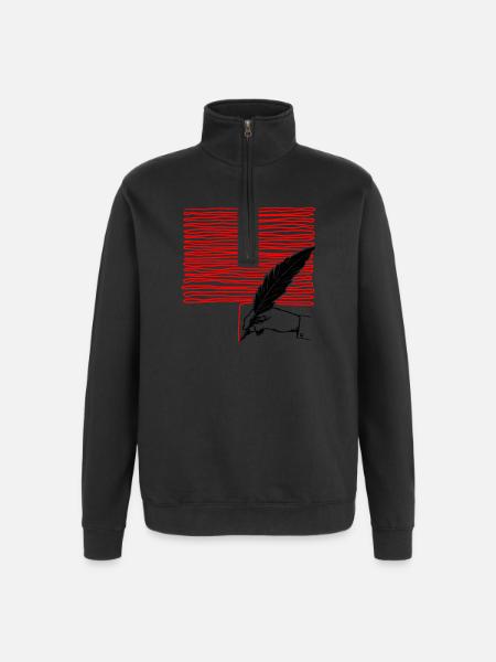 Écriture automatique Letter - Quarter-Zip-Sweatshirt - Schwarz