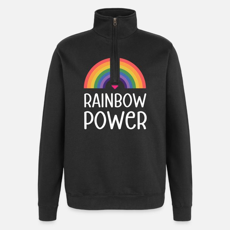 LGBT Pride Month - Rainbow Power - Quarter-Zip Sweatshirt - black
