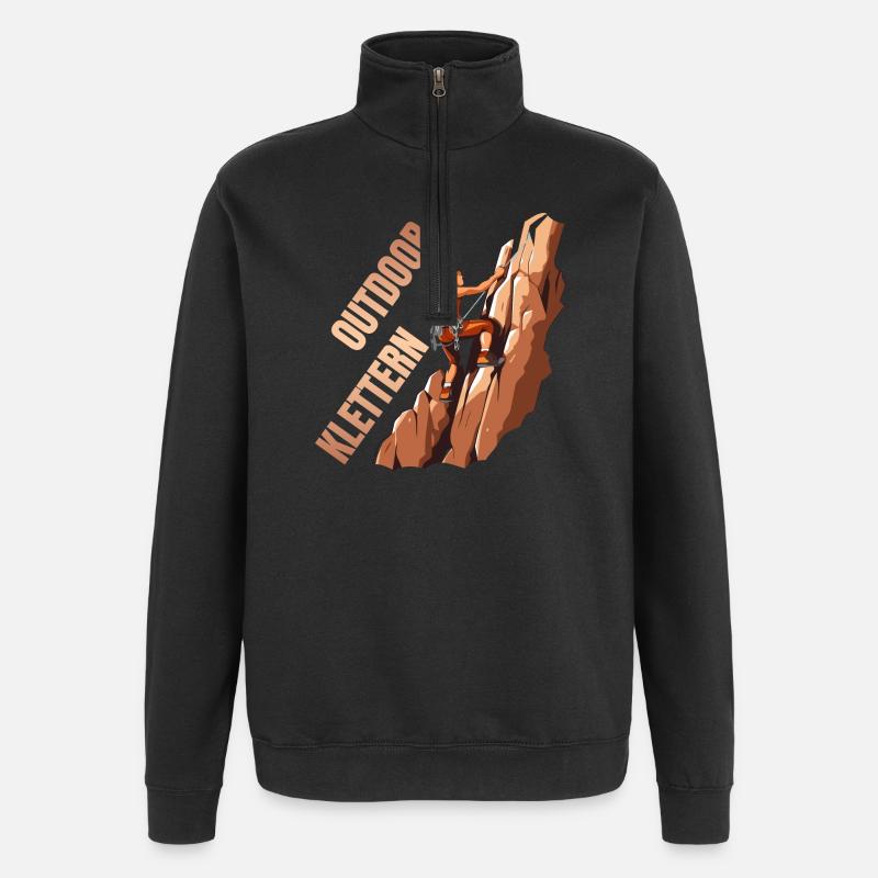 Outdoor Klettern - Quarter-Zip-Sweatshirt - Schwarz