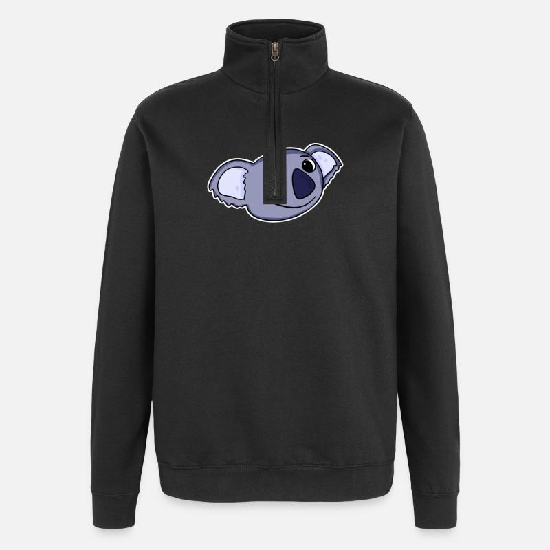 Koala Tête d’ours - Sweat à zip 1/4 - noir