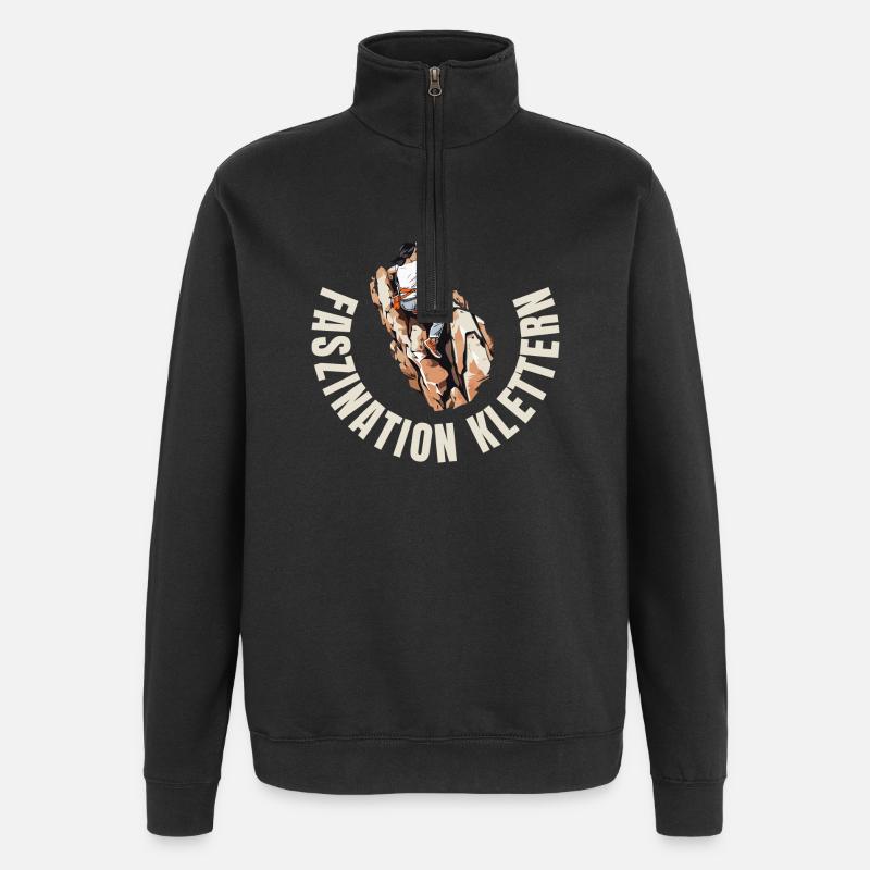 Faszination Klettern - Quarter-Zip-Sweatshirt - Schwarz