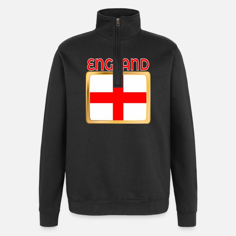 ANGLETERRE ROYAUME-UNI - Sweat à zip 1/4 - noir