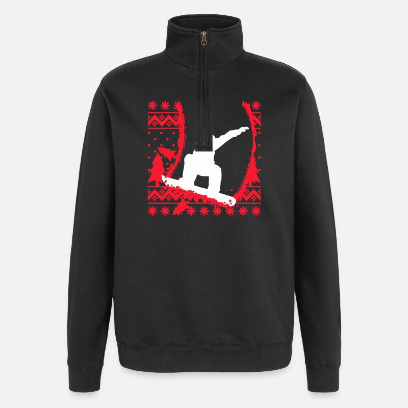 Wintersaison Schifahrer Schifahren Wintersport - Quarter-Zip-Sweatshirt - Schwarz