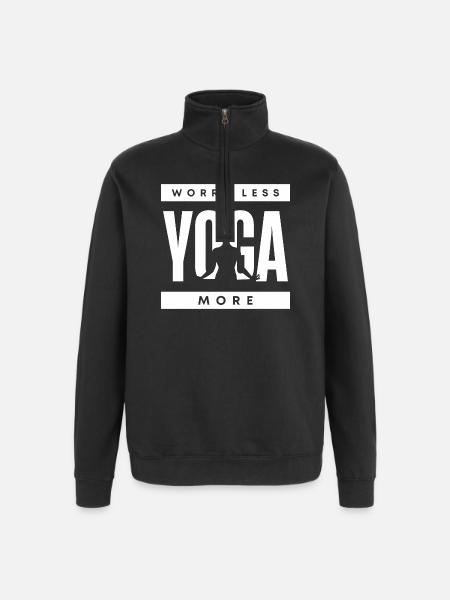 Funny Yoga Quote - Quarter-Zip Sweatshirt - black